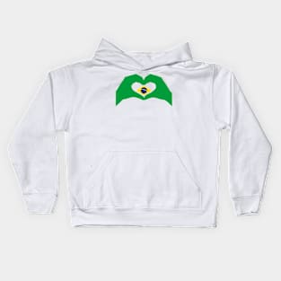 We Heart Brazil Patriot Flag Series Kids Hoodie